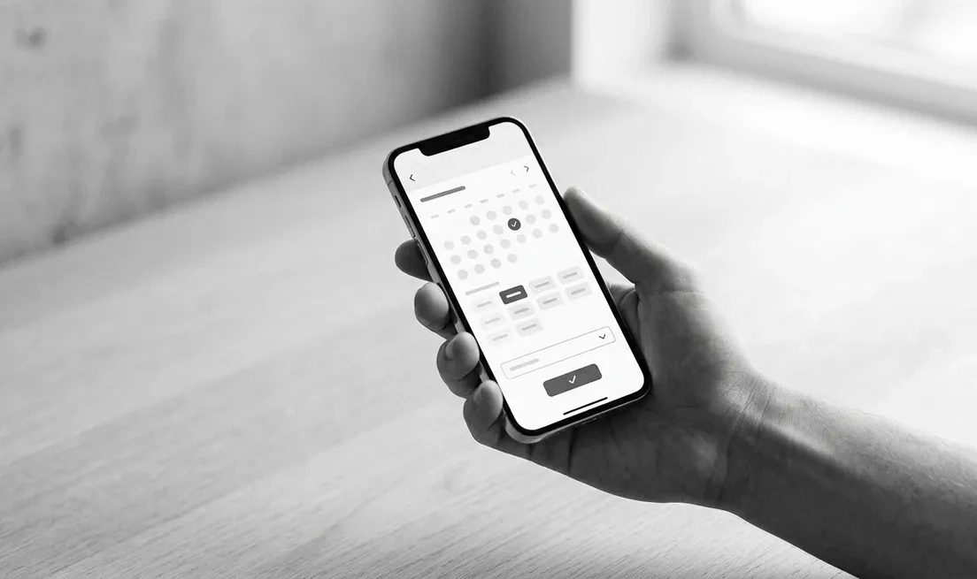 Online-Terminbuchung auf dem Smartphone